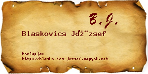 Blaskovics József névjegykártya