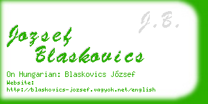 jozsef blaskovics business card