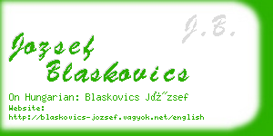 jozsef blaskovics business card